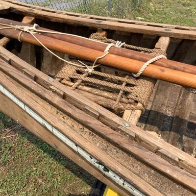 365. Antique Wooden Adirondack 17' Canoe 