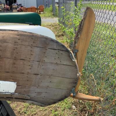 365. Antique Wooden Adirondack 17' Canoe 