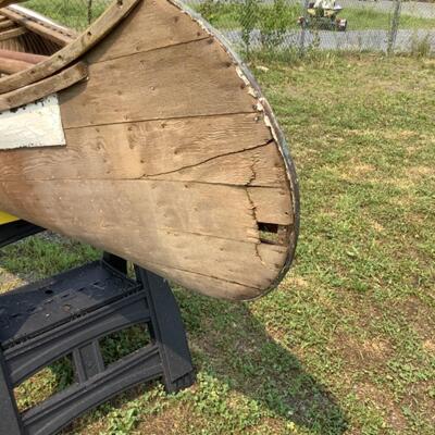 365. Antique Wooden Adirondack 17' Canoe 