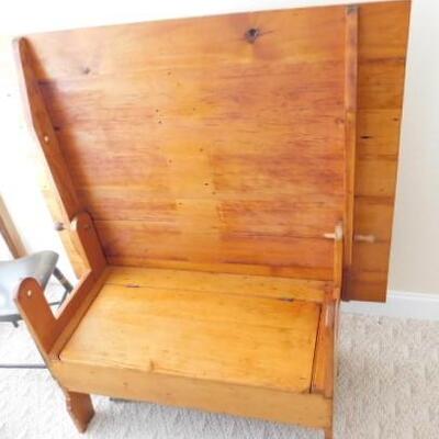 Antique Maple Pennsylvania Lift Top Table and Bench