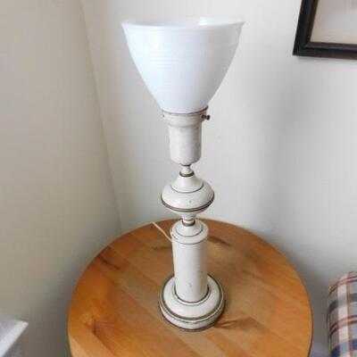 Vintage Metal Tole Shade Lamp and Post