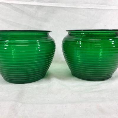 Green Glass Tea Light Votive Candle Holders
