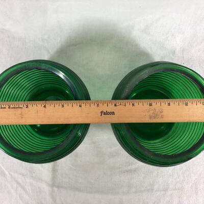 Green Glass Tea Light Votive Candle Holders