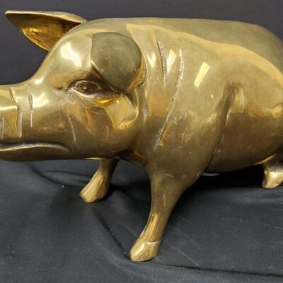 Beautiful Brass Pig Bank  