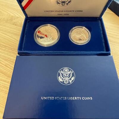 US Liberty coins 1886/1986 - ,999 Silver Proof 