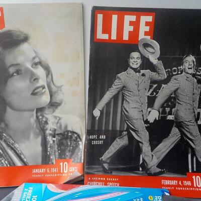 Life's Kathrine Hepburn and Bob Hope and Bing Crosby.