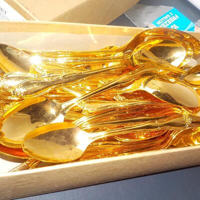 75 Piece Gold Plated set of flat ware.