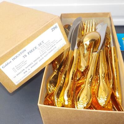 75 Piece Gold Plated set of flat ware.