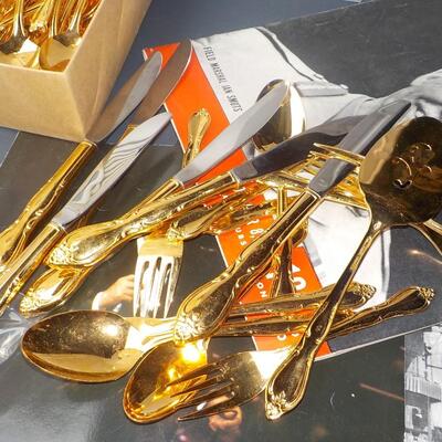 75 Piece Gold Plated set of flat ware.
