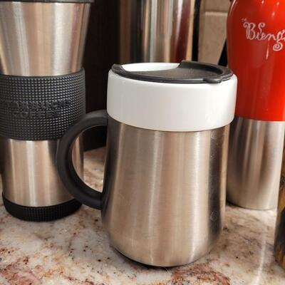 Lot 6: Travel Coffee Cups and Thermos 
