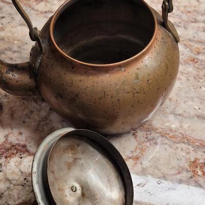 Lot 28: Small Copper Tea Pot and Mule Mug