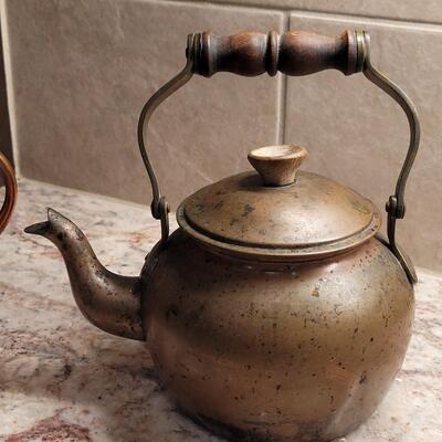 Lot 28: Small Copper Tea Pot and Mule Mug