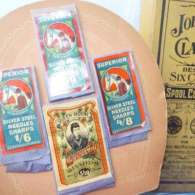 1920's Spool Cotton, Vintage needles.