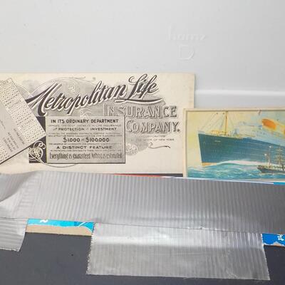 Met Life ad 1900 and calendar and 1920's cruised.