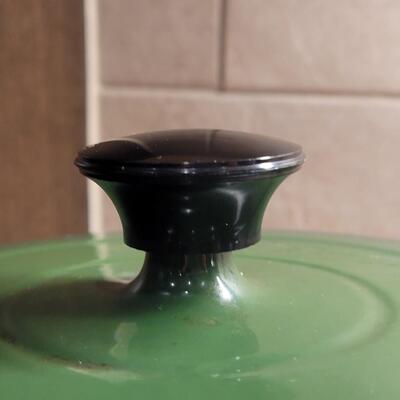 Lot 39: Green Enamel Pot with Lid 