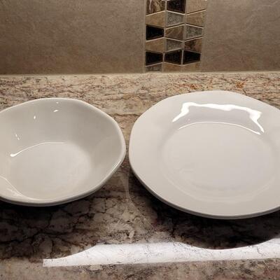 Lot 47: World Market Italian White Bowl and Plate