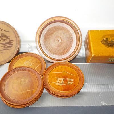 Hand made Trinket box and Japanese coasters.