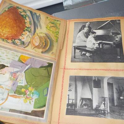 1920's to 1930's scrap book of Ad's and post cards.