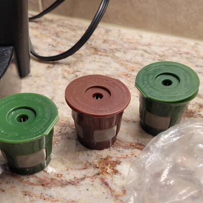 Lot 64: KEURIG with Filters and Reusable Cups