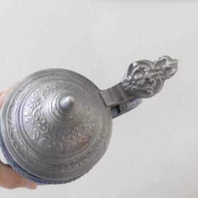 Vintage Blue and White Ceramic Collector Stein