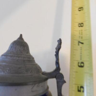 Vintage Blue and White German Ceramic Collector Stein