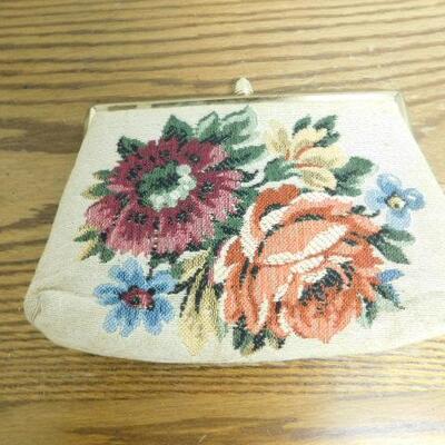 Mid Century Needlework Clutch Purse by Verdi