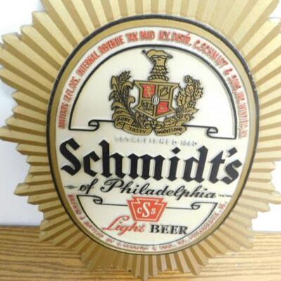 Vintage Schmidt's of Philadelphia Light Beer Advertising Bakelite Wall Plaque 13
