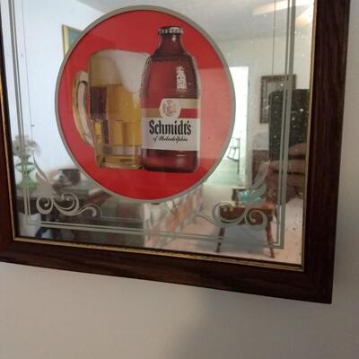 Vintage Schmidt's of Philadelphia Light Beer Advertising Wall Mirror