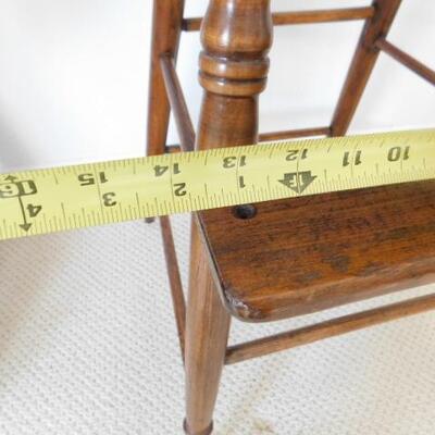 Antique Solid Wood Cane Bottom Seat High Chair