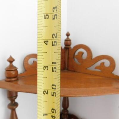 Vintage Solid Wood Corner Tiered Etagere 52"