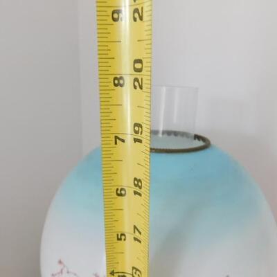 Vintage Hand Painted Hurricane Lamp 