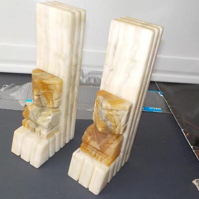 Vintage hand carved Egyptian Stone Book ends.