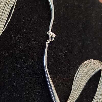 Liquid Silver 30 Strand Necklace