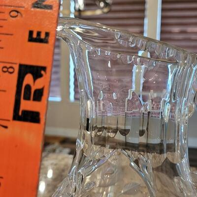 Lot 100: Crystal Pitcher, Small Pitcher and Dish 