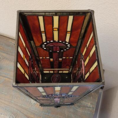 Lot 102:  Stained Glass Lantern Lamp