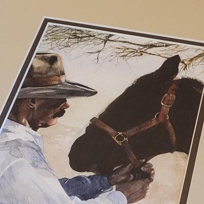 Lot 106: JOHN FAWCETT Original Watercolor of a Cowboy and his Horse (dated 1992)