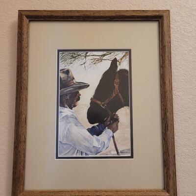 Lot 106: JOHN FAWCETT Original Watercolor of a Cowboy and his Horse (dated 1992)