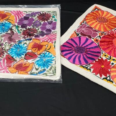 Vivid Embroidered Pillow Covers with zippered back