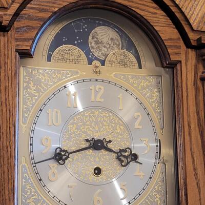 Lot 110: Sligh Moon Phase Wall Clock (Works & Chimes Great) 