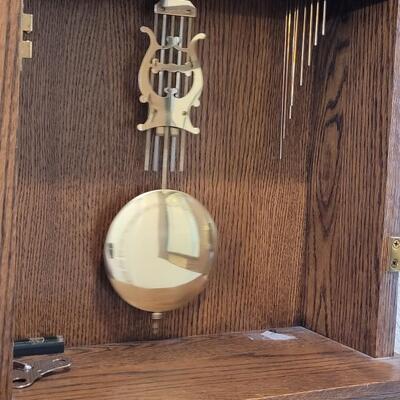 Lot 110: Sligh Moon Phase Wall Clock (Works & Chimes Great) 