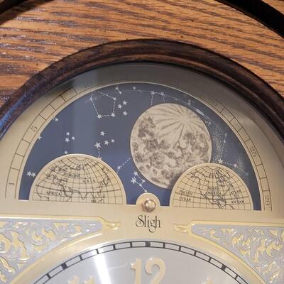Lot 110: Sligh Moon Phase Wall Clock (Works & Chimes Great) 