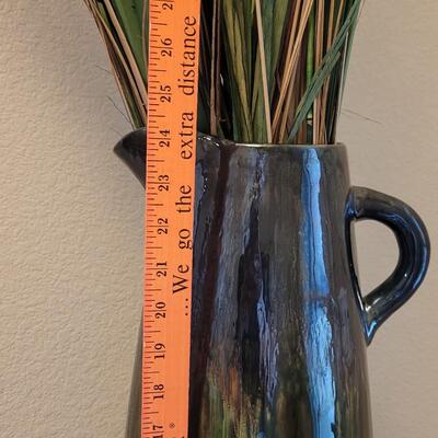Lot 111: Large Ceramic Pitcher with Decorative Floral