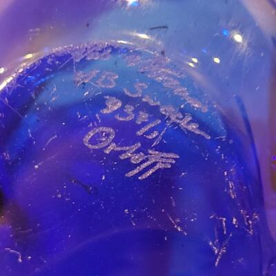 Lot 112: Signed Blue Glass Vessel