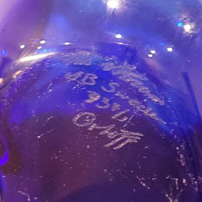 Lot 112: Signed Blue Glass Vessel