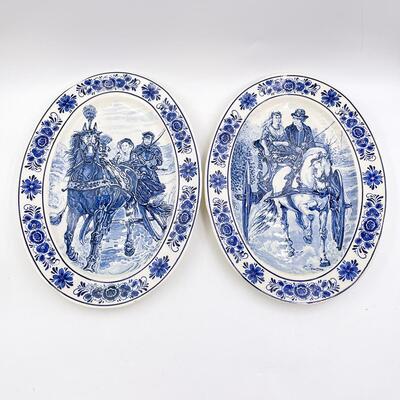 VINTAGE DELFTWARE 16.5â€ OVAL DECORATIVE PLATES