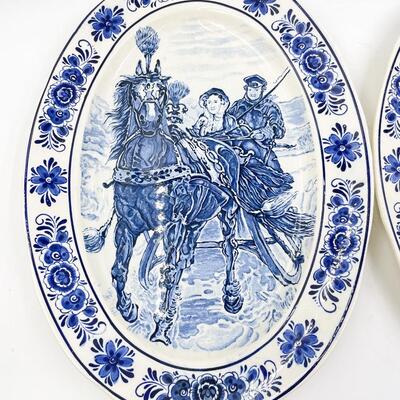VINTAGE DELFTWARE 16.5â€ OVAL DECORATIVE PLATES