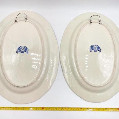 VINTAGE DELFTWARE 16.5â€ OVAL DECORATIVE PLATES