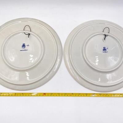VINTAGE â€œDELFTS BLAUâ€ DELFTWARE HORSE & CARRIAGE DECORATIVE PLATES
