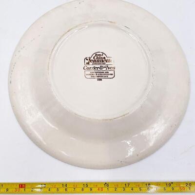 VINTAGE CURRIER & IVES DINNER PLATE & 2 BREAD PLATES