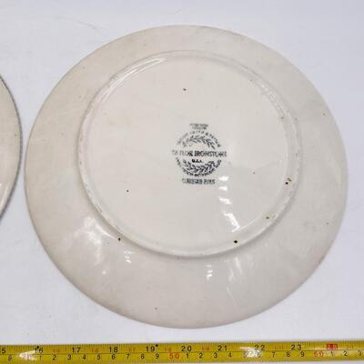 VINTAGE CURRIER & IVES DINNER PLATES - â€œMOUNT CLEMENSâ€ & â€œOLD GRIST MILLâ€